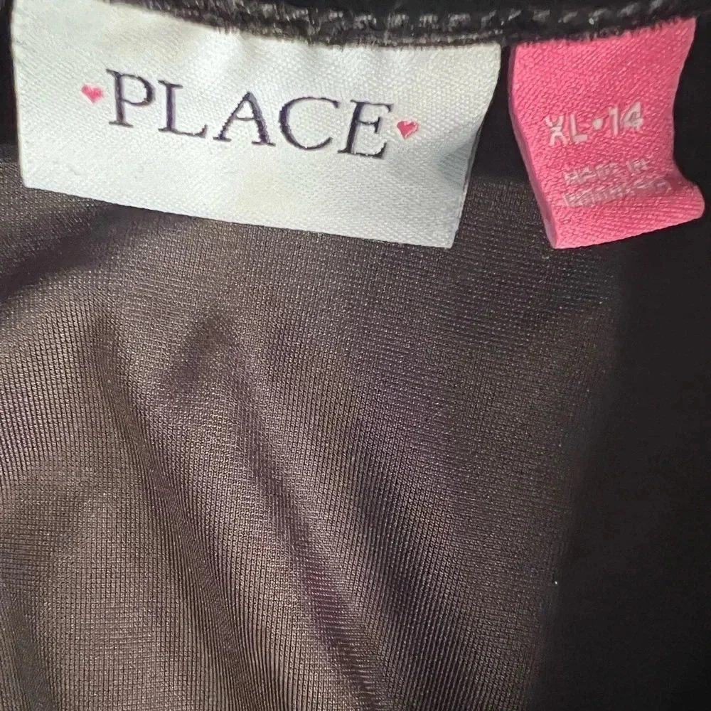 Children’s place XL,short sleeve pullover party dress black velvet gold sparkles